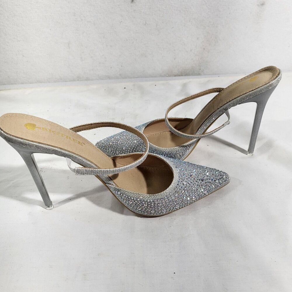 Bigtree Womens Sparkly Shimmery Pointed Toe Heels… - image 6